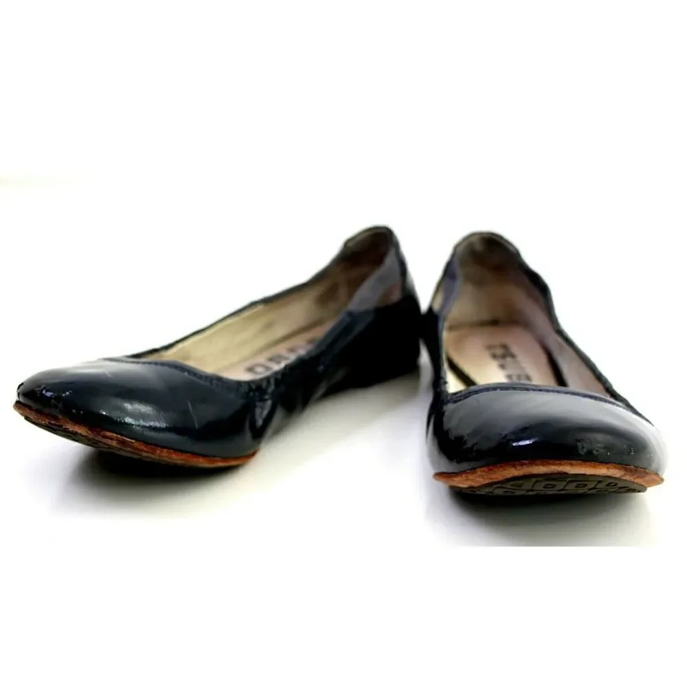 Tsubo DARK GRAY PATENT LEATHER FLAT BALLET SLIP ON SHOES Sz 7 US/38